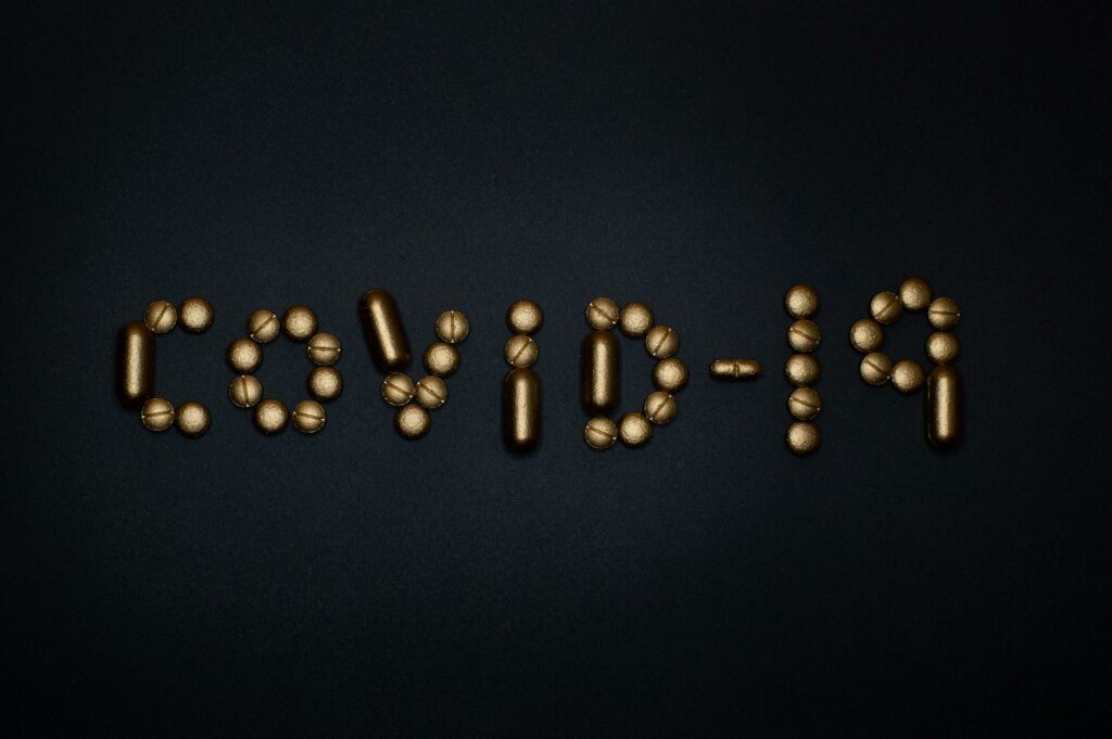 pills on blue background
