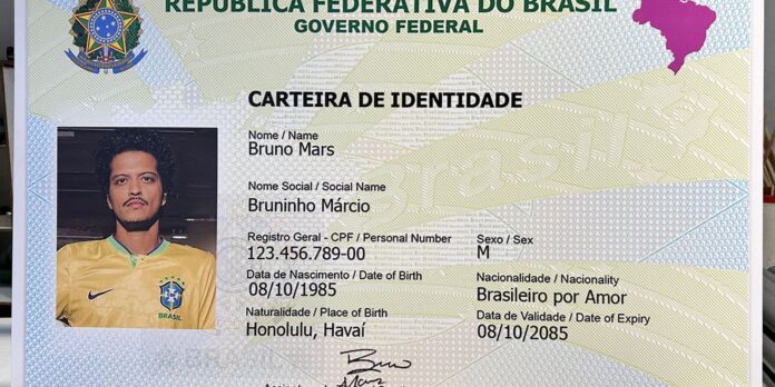 bruno-mars-ganha-carteira-de-identidade-nacional-gigante-em-show-de-bh