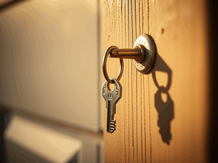 chave-na-porta-de-uma-cada