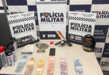 Polícia Militar conduz seis faccionados e apreende drogas e arma de fogo