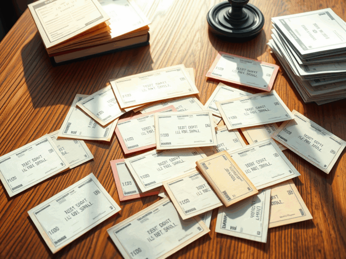 varios-taloes-de-dividas-na-mesa