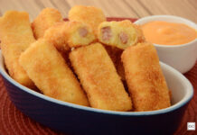 Pizza de frigideira de massa de pastel