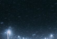 heavy snowfall in the streets of vitebsk