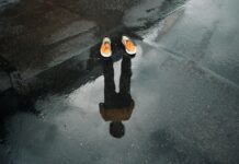 orange and white shoes