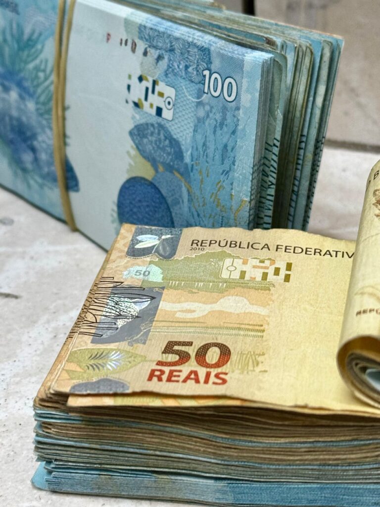 stacks of brazilian reais currency bills