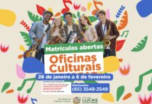 Matrículas das Oficinas Culturais 2026 estão abertas
