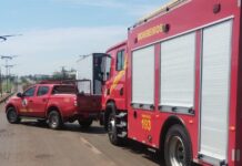 Corpo de Bombeiros contém princípio de incêndio em caminhão baú na MT-449 em Lucas do Rio Verde