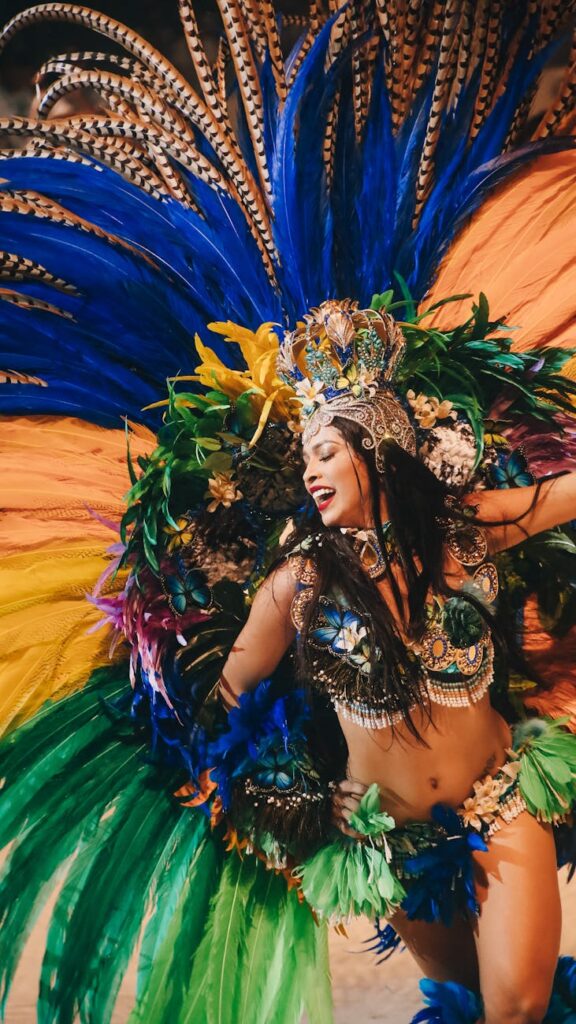 woman in colorful clothes for carnival