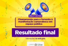 Cultura divulga resultado final do Edital de Fomento ao Carnaval 2026
