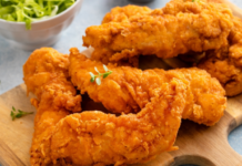 Tirinhas de frango crocantes no forno