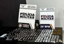 Polícia Militar apreende drogas, balança de precisão e simulacro durante operação em Nova Mutum