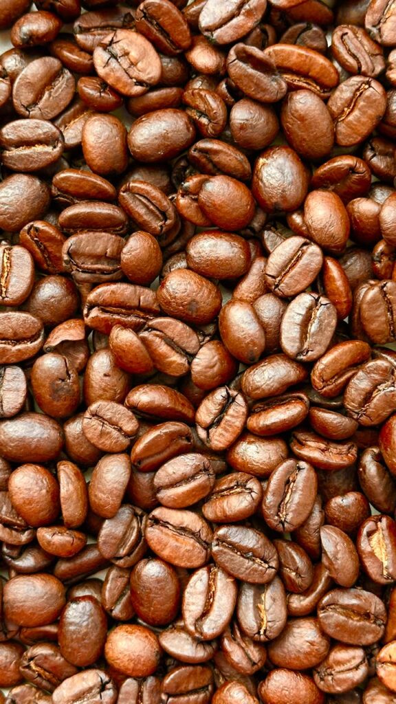 close up of roasted coffee beans