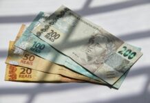 money on white table