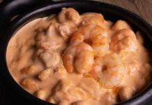 Strogonoff de camarão cremoso