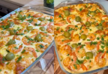 Travessa de peixe ao molho branco com camarão