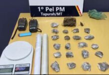 Polícia Militar apreende drogas e materiais do tráfico após denúncia em Tapurah