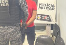 Força Tática cumpre mandado de prisão no centro de Nova Mutum