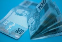 paper money on blue surface