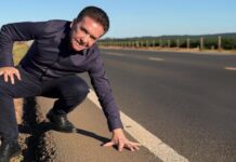 Sérgio Ricardo vistoria obras na BR-163 e questiona custos e qualidade