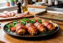 Rolinhos de frango com bacon