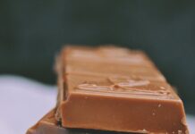 a stack of chocolate