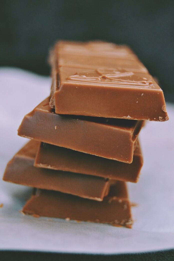 a stack of chocolate