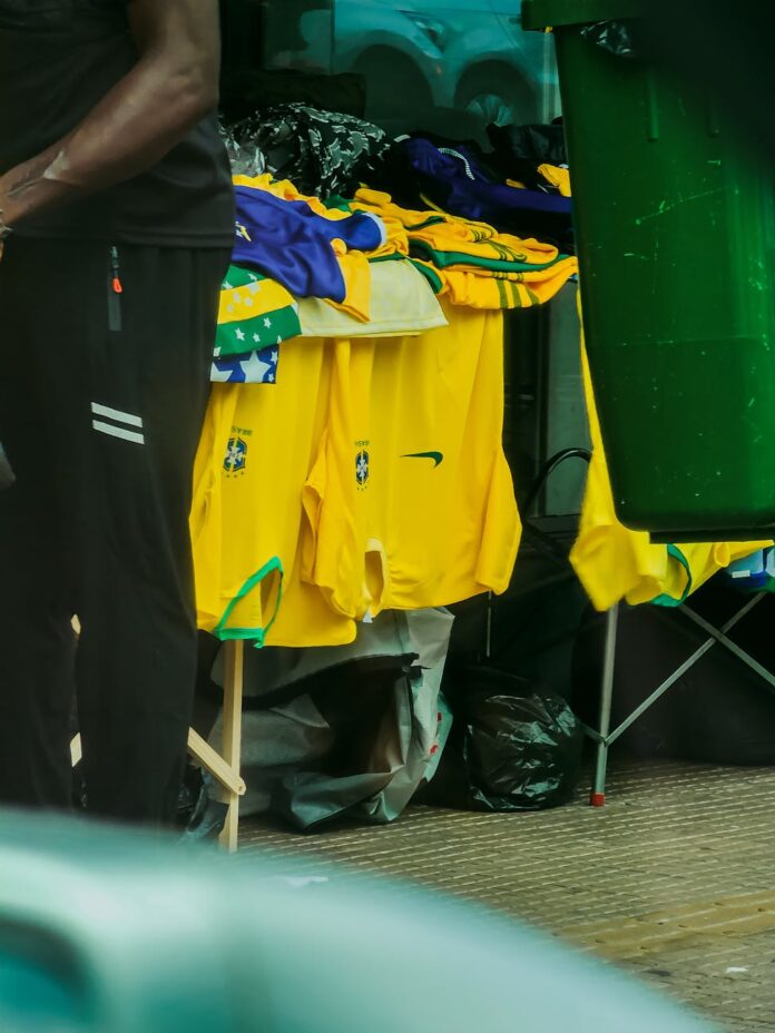 pexels-photo-14638799 stacked brazilian football t shirts