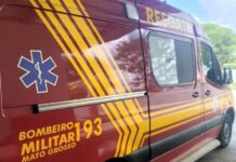 Corpo de Bombeiros socorre mulher ferida por arma branca em Cáceres