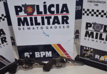 Dois faccionados são detidos pela PM com armas após perseguição