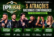 Organização da Expolucas 2026 divulga grade oficial com cinco shows nacionais