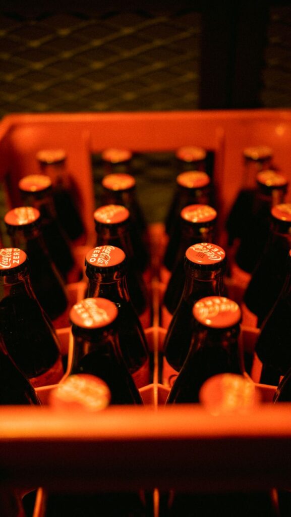 crate of coca cola bottles