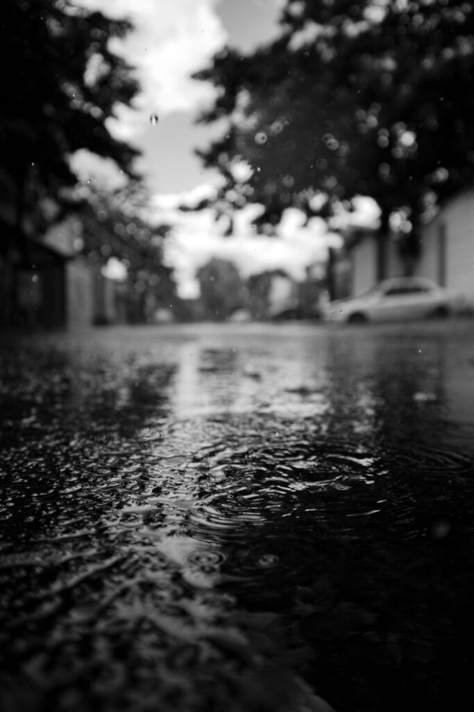 puddle on street