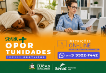 Cursos gratuitos nas áreas de administração e bem-estar abrem vagas em Lucas do Rio Verde