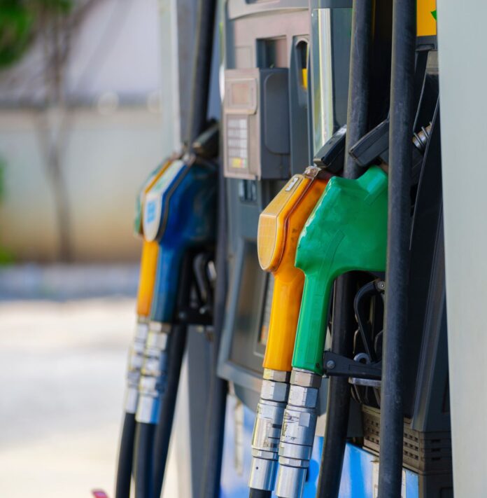 gasoline pumps in close up photography