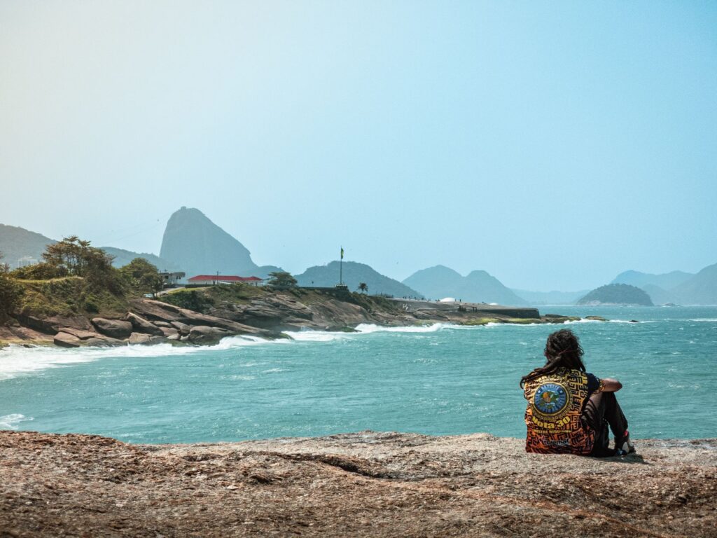 ipanema beach view with sugarloaf mountain