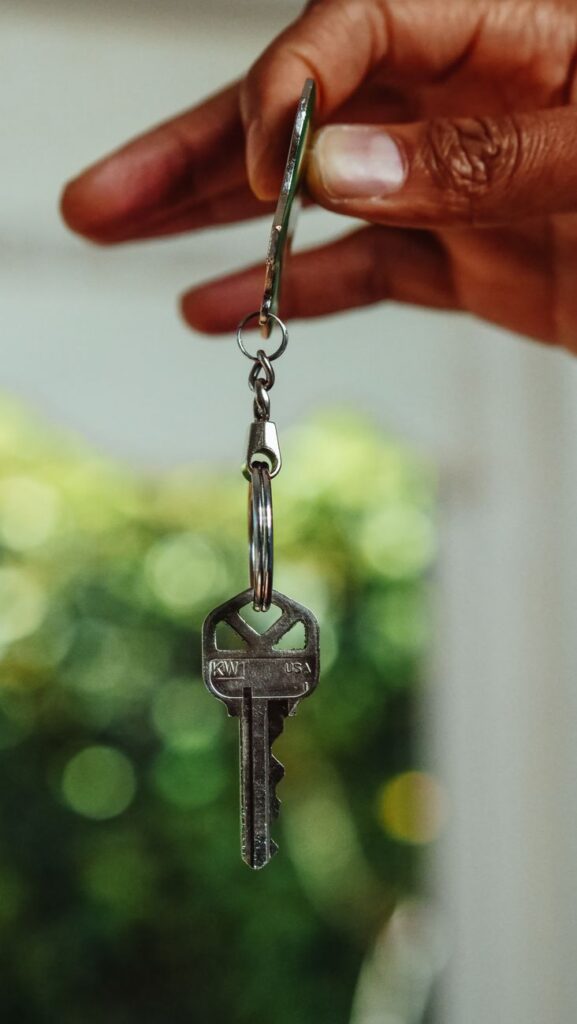 person holding a key